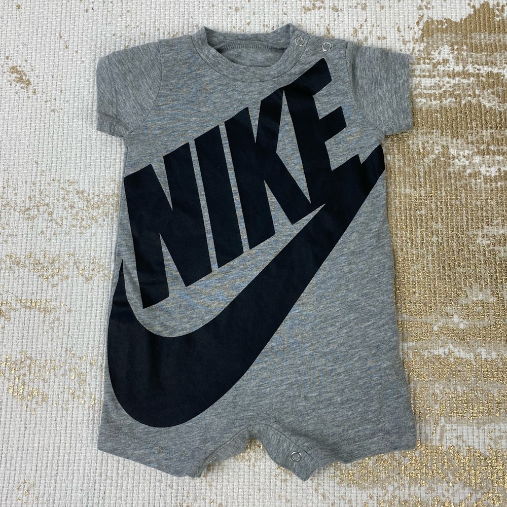Nike Baby Boy One Piece Romper | Grey & Black | 3 Month